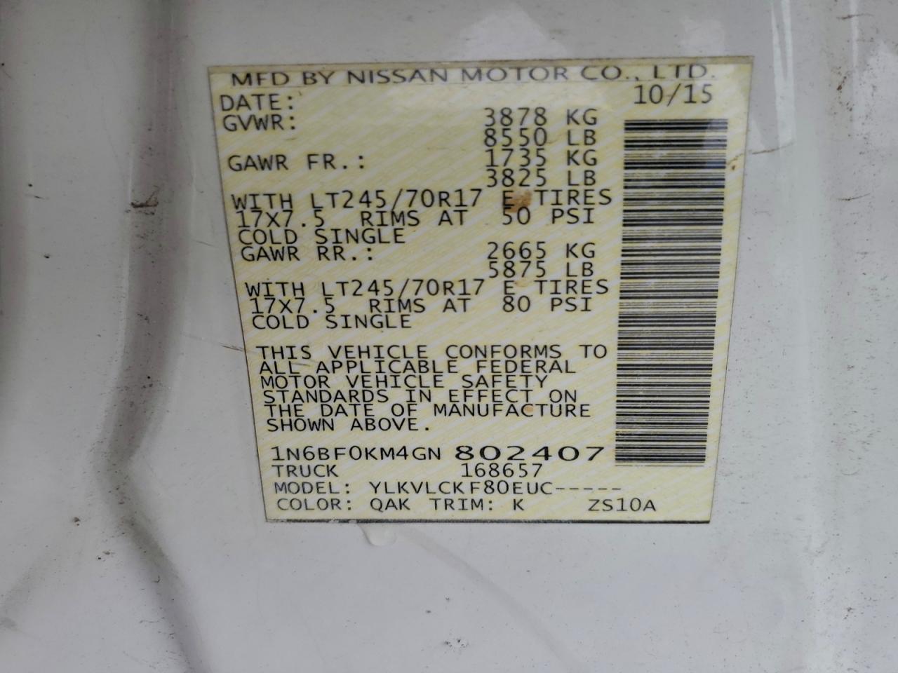 Nissan Nv 1500 S Image 10